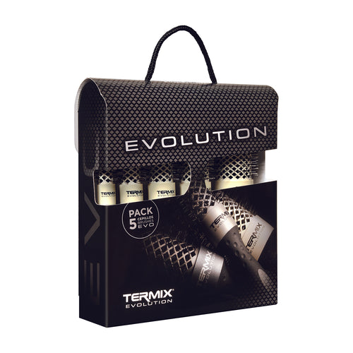 termix kit 5 cepillos profesionales redondos evolution plus soft maletin beauty art mexico
