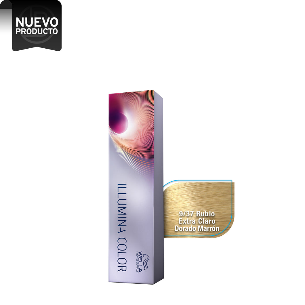 WELLA TINTE ILLUMINA COLOR  9/37 RUBIO EXTRA CLARO DORADO MARRON, 60 ML