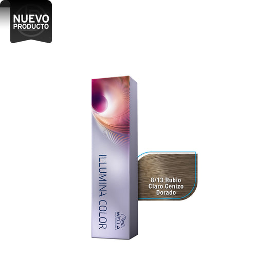 WELLA TINTE ILLUMINA COLOR  8/13 RUBIO CLARO CENIZO DORADO, 60 ML