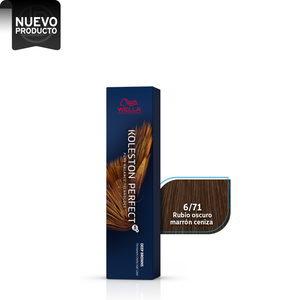 WELLA KOLESTON PERFECT 6/71 RUBIO OSCURO MARRÓN CENIZA, 60 ML