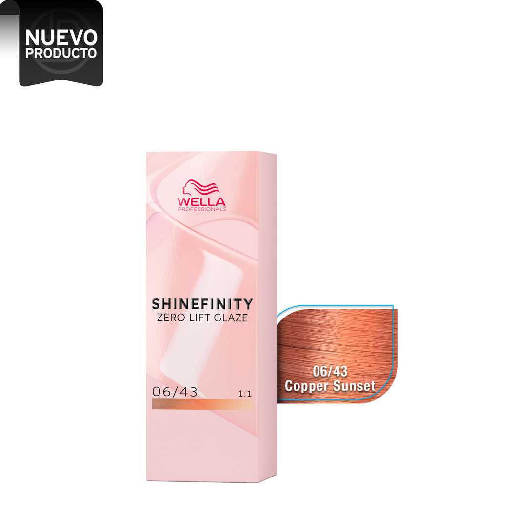 wella shinefinity 06/43 rubio oscuro rojo beauty art mexico