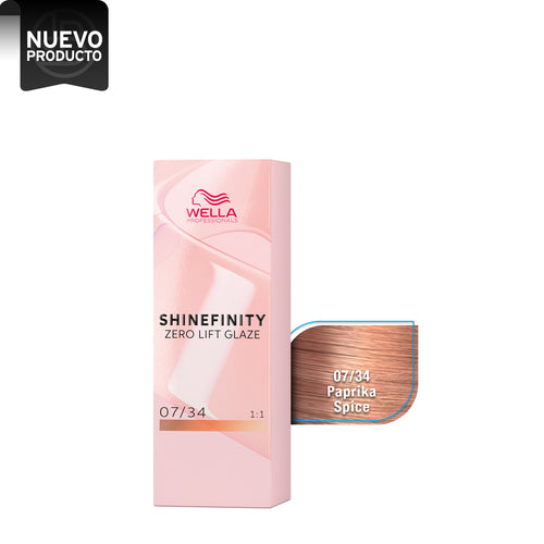 wella shinefinity 07/34 rubio medio dorado rojo beauty art mexico