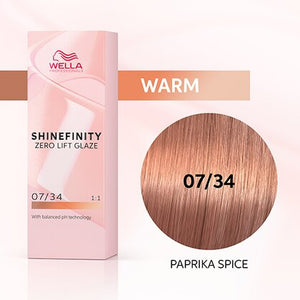 WELLA SHINEFINITY 07/34 RUBIO MEDIO DORADO ROJO, 60 ML